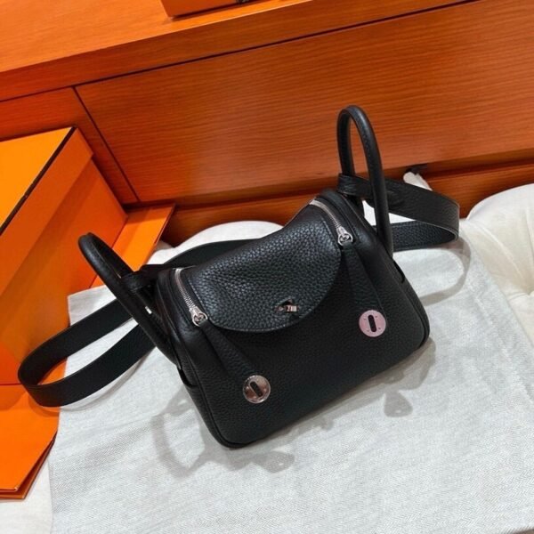 Ck89 Nior/Black Mini lindy 19cm Tc Leather Gold Hardware Full Handmade