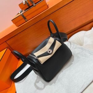Ck89 Nior/Black Mini lindy 19cm Tc Leather Gold Hardware Full Handmade