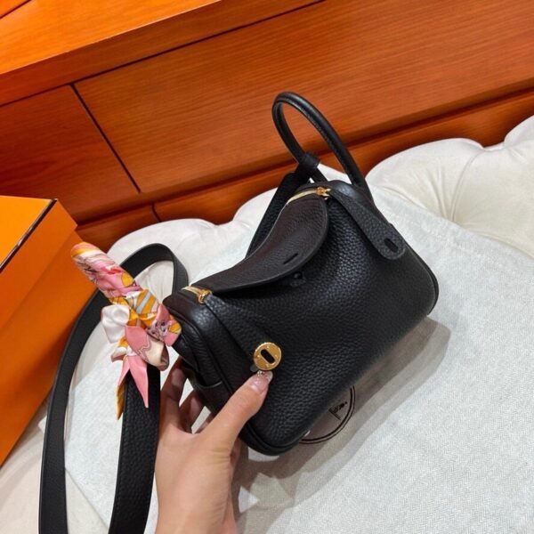 Ck89 Nior/Black Mini lindy 19cm Tc Leather Gold Hardware Full Handmade