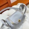80 Pearl Gray Mini lindy 19cm Swift Leather Gold Hardware Full Handmade