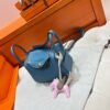 75 Blue Jean Mini lindy 19cm Tc Leather Gold Hardware Full Handmade