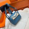 75 Blue Jean Mini lindy 19cm Tc Leather Gold Hardware Full Handmade