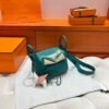 7F Blue paon Mini lindy 19cm Tc Leather Gold Hardware Full Handmade