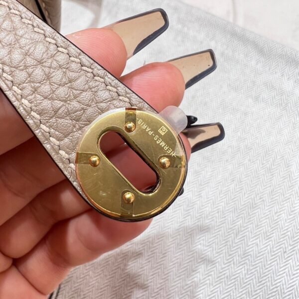 81 Gris tourterelle Mini lindy 19cm  Tc Leather Gold Hardware Full Handmade
