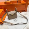 81 Gris tourterelle Mini lindy 19cm  Tc Leather Gold Hardware Full Handmade