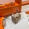 81 Gris tourterelle Mini lindy 19cm  Tc Leather Gold Hardware Full Handmade