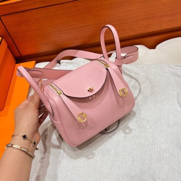 3Q Sakura Mini Lindy 19cm Tc Leather Gold Hardware Full Handmade
