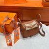 37 Gold Mini lindy 19cm Tc Leather Gold Hardware Full Handmade