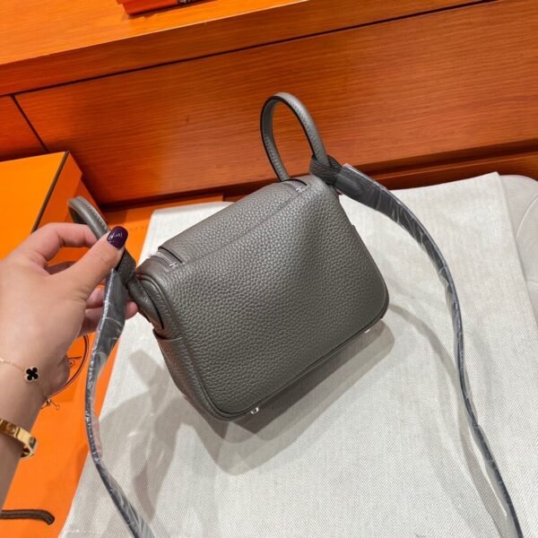 8F Etain Mini Lindy 19cm Tc Leather Silver Hardware Full Handmade ChatGPT