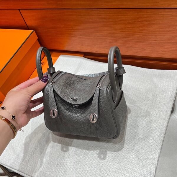 8F Etain Mini Lindy 19cm Tc Leather Silver Hardware Full Handmade ChatGPT