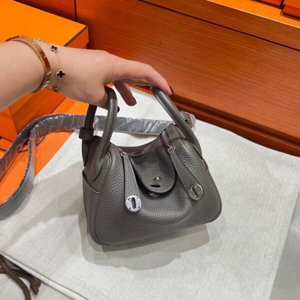 8F Etain Mini Lindy 19cm Tc Leather Silver Hardware Full Handmade ChatGPT