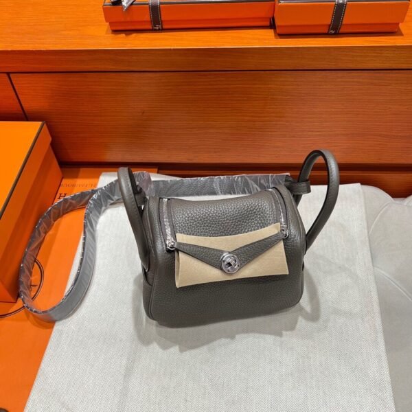 8F Etain Mini Lindy 19cm Tc Leather Silver Hardware Full Handmade ChatGPT