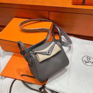 8F Etain Mini Lindy 19cm Tc Leather Silver Hardware Full Handmade ChatGPT