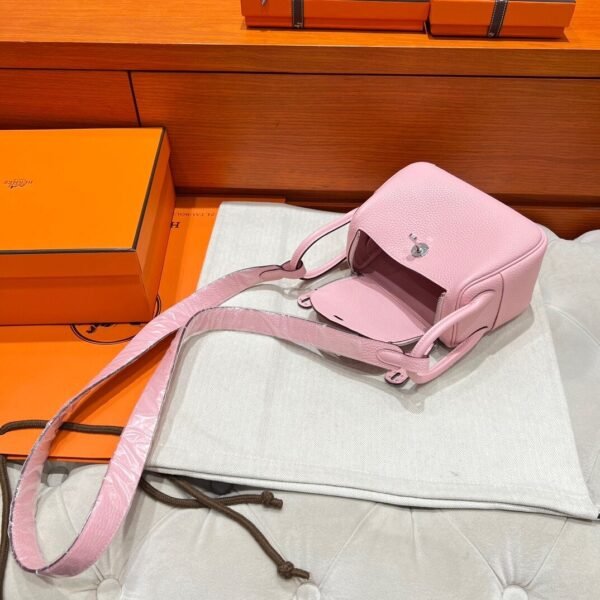 3Q Rose Sakura Mini Lindy 19CM Tc Leather Silver Hardware Full Handmade