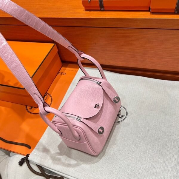 3Q Rose Sakura Mini Lindy 19CM Tc Leather Silver Hardware Full Handmade