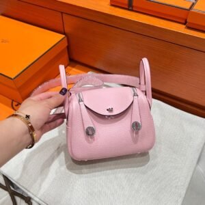 3Q Rose Sakura Mini Lindy 19CM Tc Leather Silver Hardware Full Handmade