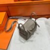 18 Etoupe Mini Lindy 19cm Tc Leather Silver Hardware Full Handmade