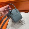63 Vert amande Mini Lindy 19cm Tc Leather Gold Hardware Full Handmade