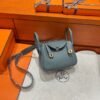 63 Vert amande Mini Lindy 19cm Tc Leather Gold Hardware Full Handmade