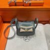 63 Vert amande Mini Lindy 19cm Tc Leather Gold Hardware Full Handmade