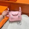 3Q Rose sakura Mini Lindy 19CM Swift Silver Hardware Full Handmade