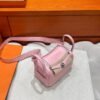 3Q Rose sakura Mini Lindy 19CM Swift Silver Hardware Full Handmade