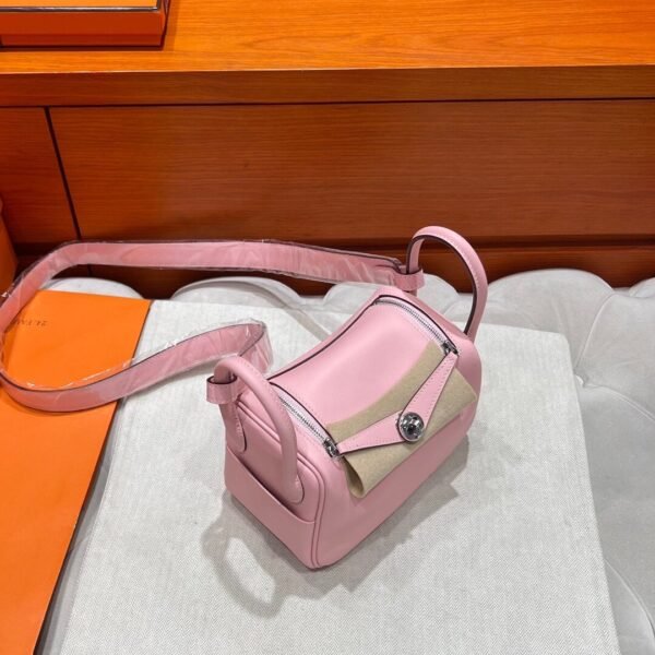 3Q Rose sakura Mini Lindy 19CM Swift Silver Hardware Full Handmade