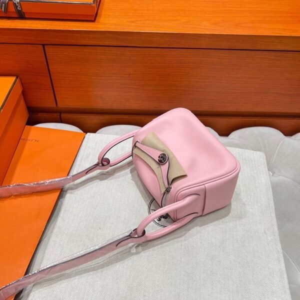 3Q Rose sakura Mini Lindy 19CM Swift Silver Hardware Full Handmade