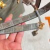 CK81 Gris Tourterelle Kelly 25CM Shiny Alligator Crocodile Leather Gold Hardware Full Handmade