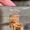 CK81 Gris Tourterelle Kelly 25CM Shiny Alligator Crocodile Leather Gold Hardware Full Handmade
