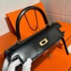 CK89 Black Kelly 28CM Box Leather Gold Hardware Full Handmade