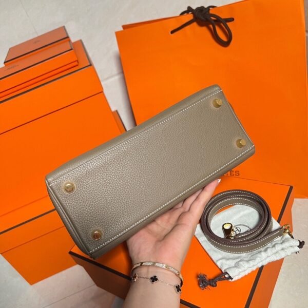 CK18 Etoupe Kelly 25CM Togo Leather Gold Hardware Full Handmade