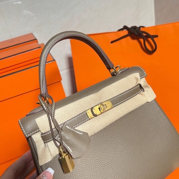 CK18 Etoupe Kelly 25CM Togo Leather Gold Hardware Full Handmade