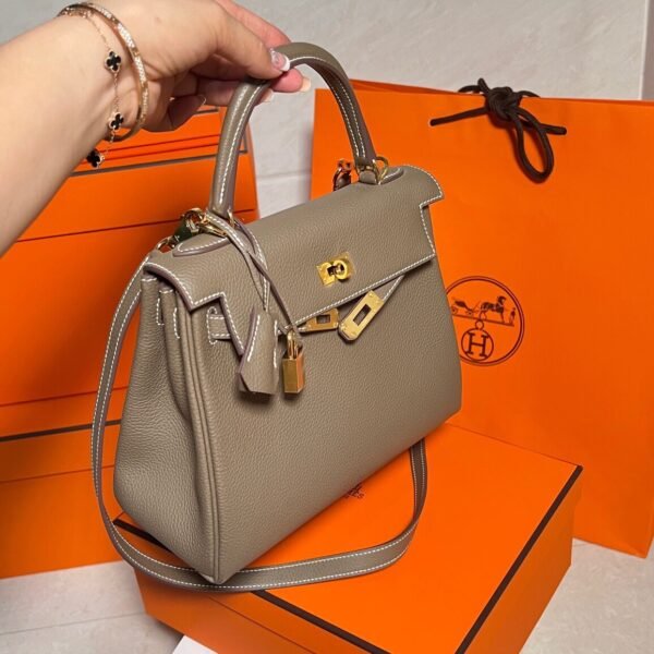 CK18 Etoupe Kelly 25CM Togo Leather Gold Hardware Full Handmade