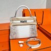 01 Himalanay Kelly 28CM Crocodile Leather Silver Hardware Full Handmade