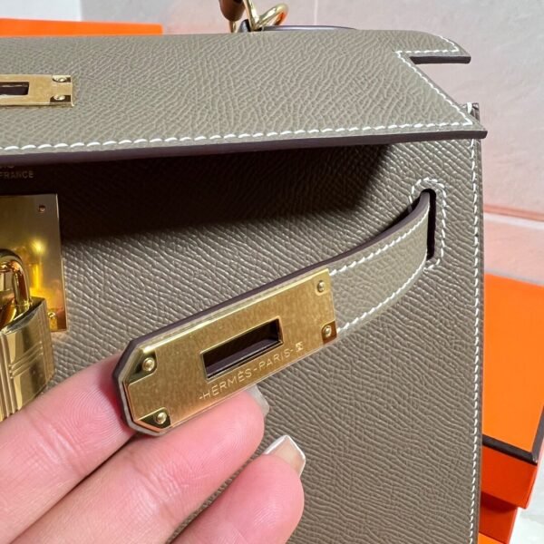 Kelly 28CM Epsom Leather CK18 Etoupe Gold Hardware Full Handmade