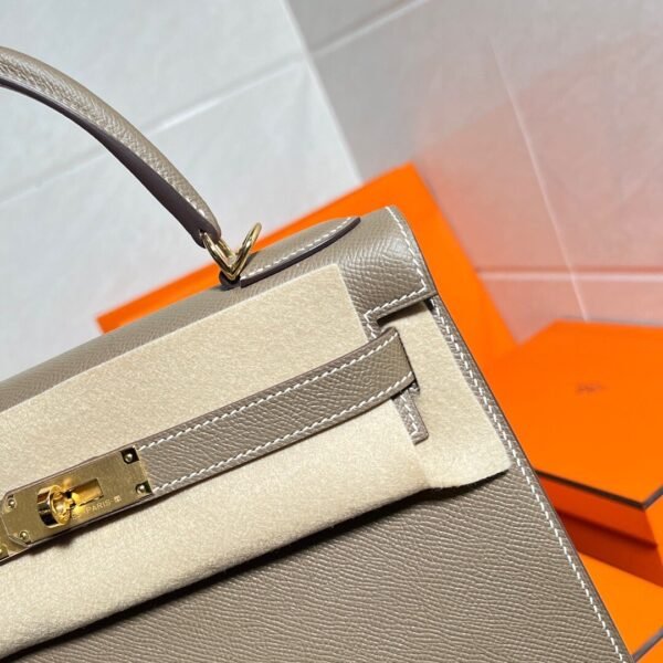 Kelly 28CM Epsom Leather CK18 Etoupe Gold Hardware Full Handmade