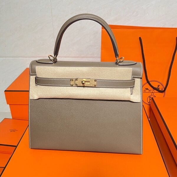 Kelly 28CM Epsom Leather CK18 Etoupe Gold Hardware Full Handmade