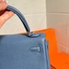 Kelly 25CM Togo Leather R2 Blue Agate Silver Hardware Full Handmade