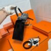 CK89 Black Kelly 25CM Box Leather Silver Hardware Full Handmade