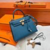 Kelly 25CM Epsom Leather WO Vert Bosphore Gold Hardware Full Handmade