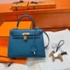 Kelly 25CM Epsom Leather WO Vert Bosphore Gold Hardware Full Handmade
