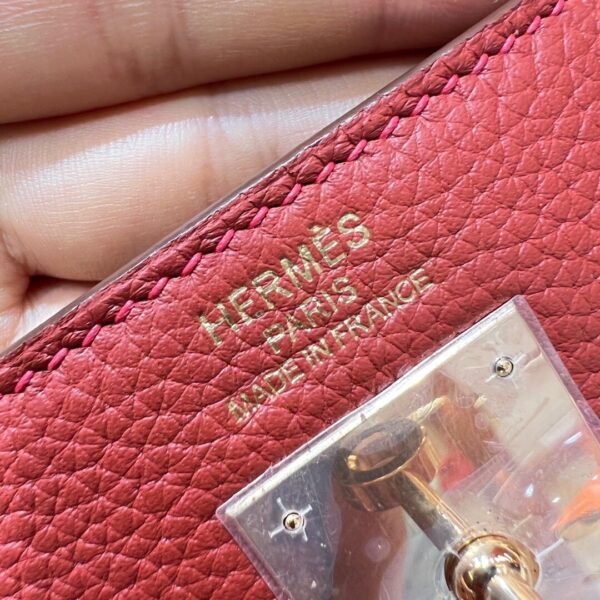 Kelly 32CM Togo Leather S5 Rouge Tomate Rose Gold Hardware