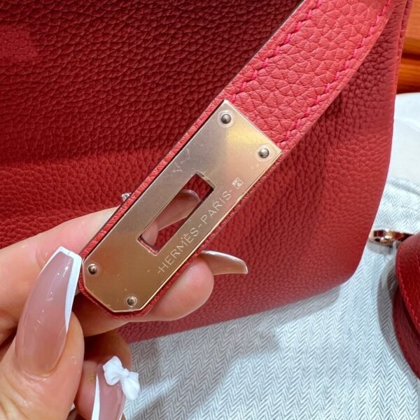 Kelly 32CM Togo Leather S5 Rouge Tomate Rose Gold Hardware