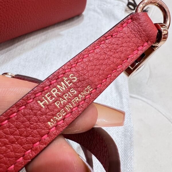 Kelly 32CM Togo Leather S5 Rouge Tomate Rose Gold Hardware