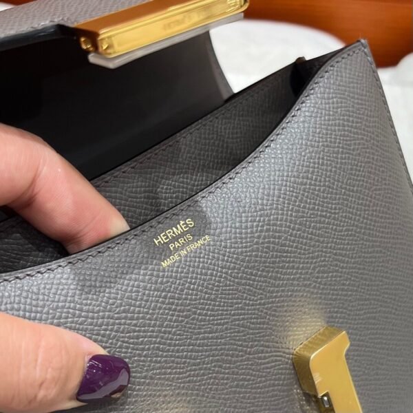 8F Etain Constance 19CM 1-18 Mirror Epsom Leather Gold Hardware Full Handmade