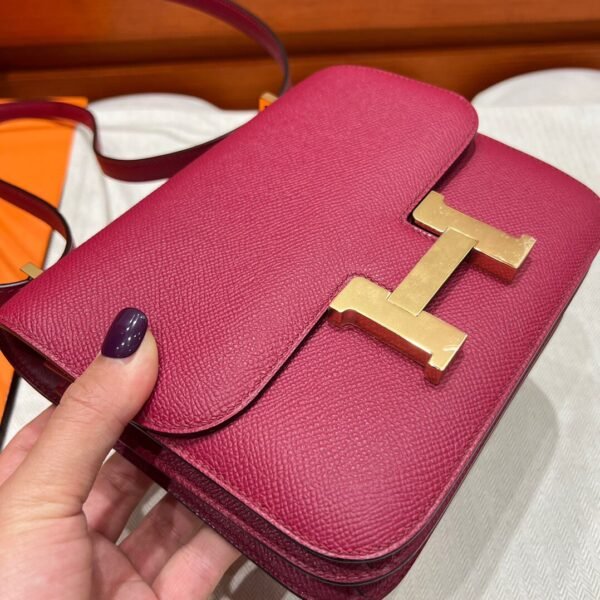 K1 Rouge Grenada Constance 19CM 1-18 Mirror Epsom Leather Gold Hardware Full Handmade