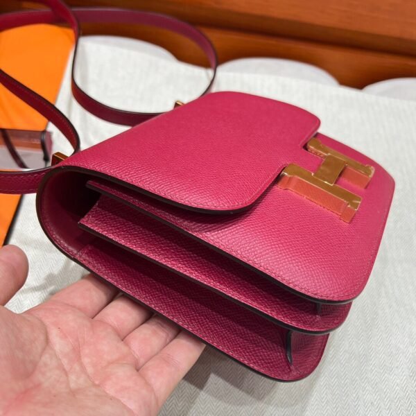 K1 Rouge Grenada Constance 19CM 1-18 Mirror Epsom Leather Gold Hardware Full Handmade