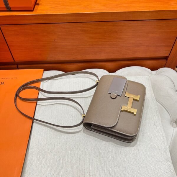 CK18 Etoupe Constance 19CM 1-18 Mirror Epsom Leather Gold Hardware Full Handmade