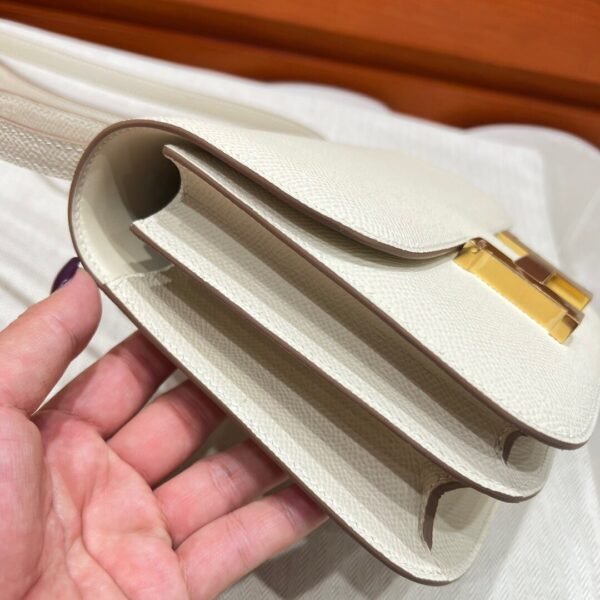 CK10 Craie Constance 19CM 1-18 Mirror Epsom Leather Gold Hardware Full Handmade